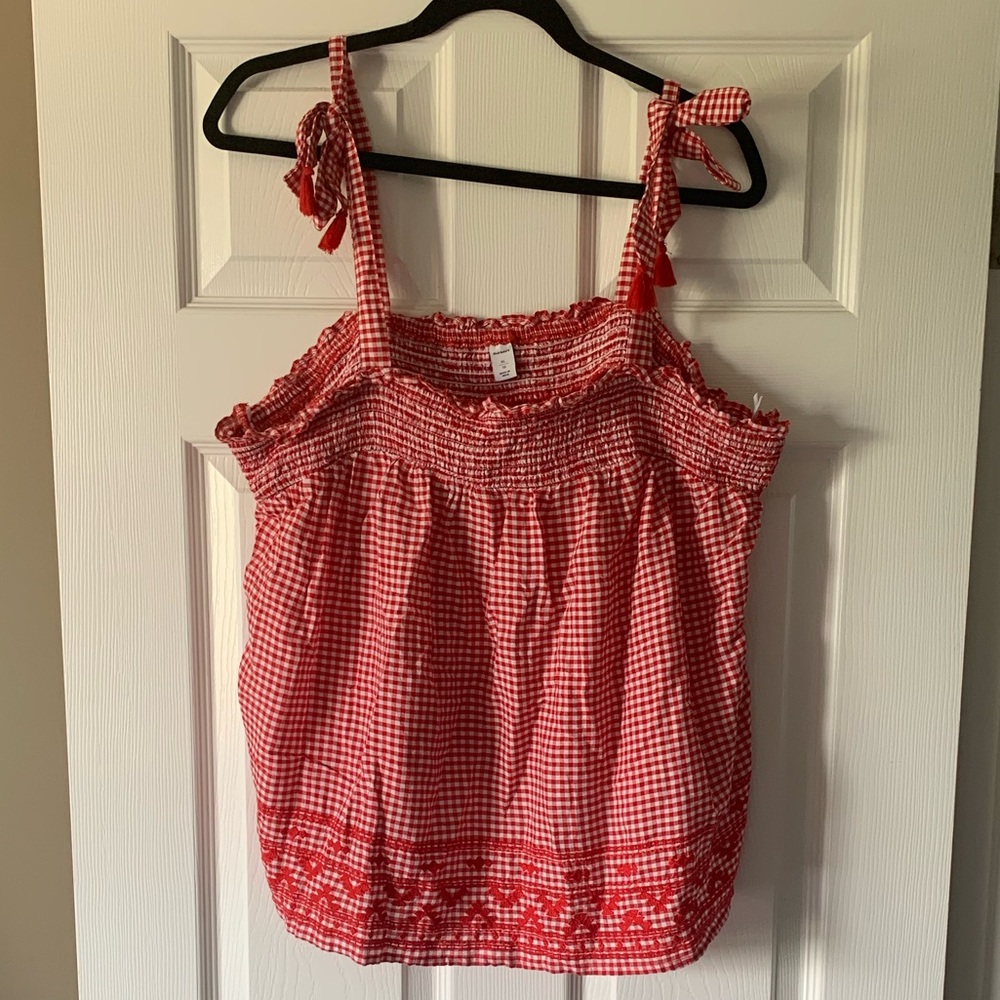 Old Navy Red Gingham Tank Top